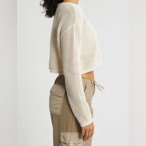 L.A. Hearts Pacsun Sea Breeze Open Stitch knit Sweater ivory cotton beachy XS
